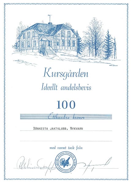 Andelsbevis till kursgården Sterte går nu att lösa in hos Jägarnas Riksförbunds kansli i Södertälje.