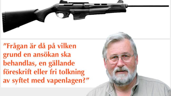 Christer Holmgren kritiserar Polismyndighetens hanterande av jaktvapenlicenser för Benelli MR1, den halvautomatiska studsare som är avbildad ovan.