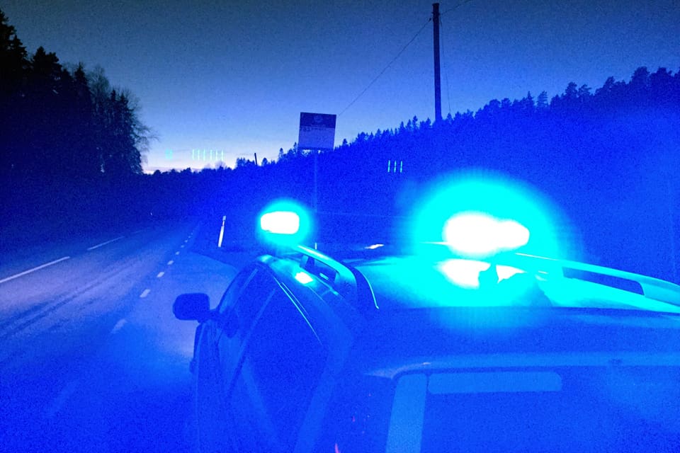 En skadad älg skulle avlivas vid ett avspärrat avsnitt av E6:an utanför Hjärnarp. Då stångades en trafikeftersöksjägare så illa att det blev transport till sjukhus. (Arkivbild)