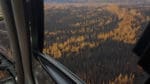 Flygfoto från ett skogsbrandområde på marker som tillhör Holmen Skog. Nu har skogsbolaget kompenserat jägare som drabbats av sommarens bränder.