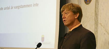 Miljöminister Andreas Carlgren höll presskonferens i Rosenbad om den nya rovdjursförvaltningen