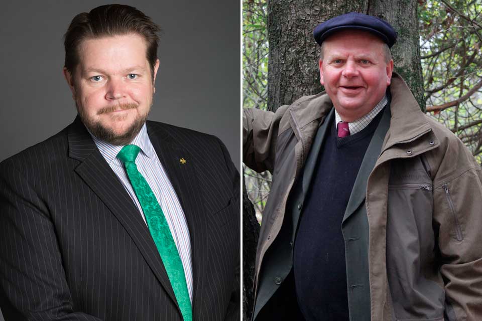 Johan Hedin och Eskil Erlandsson från Centerpartiet menar att det föreslagna nya vapendirektivet är ett hot mot jakten i Sverige.