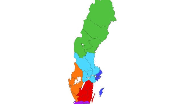 Sverigekartan som vi känner den ritas om när länen förvandlas till sex storregioner, enligt ett utredningsförslag.