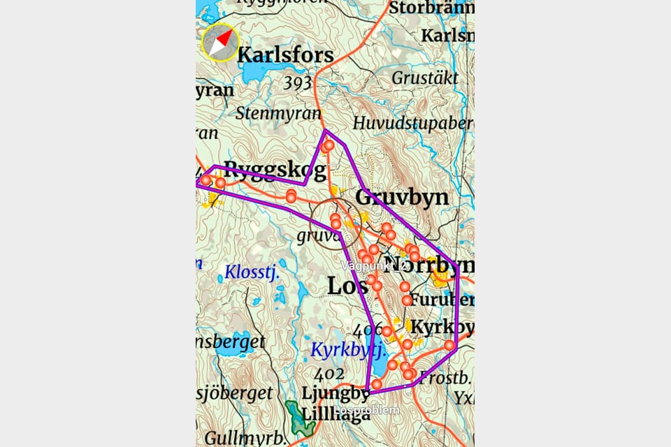 Två orädda fjolårsbjörnar som visats inne i byn Los i en månad, och bland annat vält soptunnor, ska avlivas. Skyddsjakten får ske inom det lilamarkerade området samt 200 meter utanför gränsen.