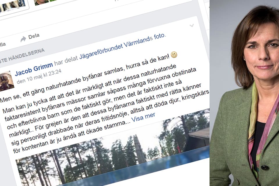 Föreslagna språkröret i Miljöpartiet, Isabella Lövin, och den anonyme hatskribenten Jacob Grimm är vänner på Facebook.