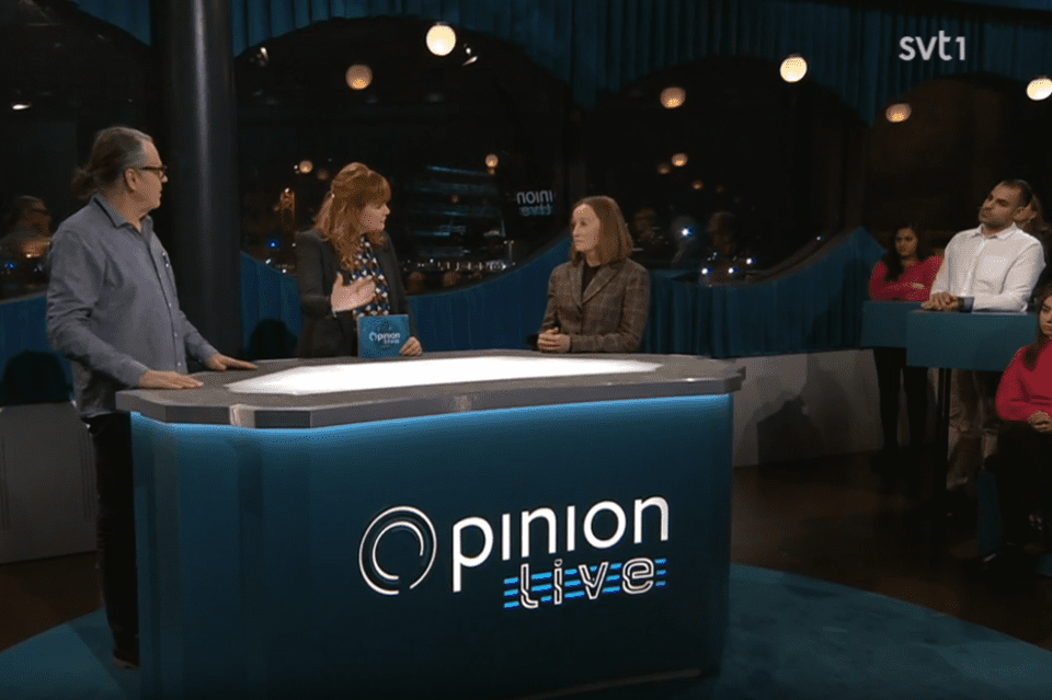Jan Bergstam från Svenska Rovdjursföreningen och Solveig Larsson från Jägarnas Riksförbund debatterade hos Belinda Olsson i Opinion live.