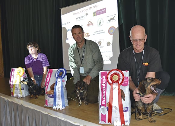 De tre f&ouml;rstapristagarna i Viltsp&aring;r-SM f&ouml;r taxar.