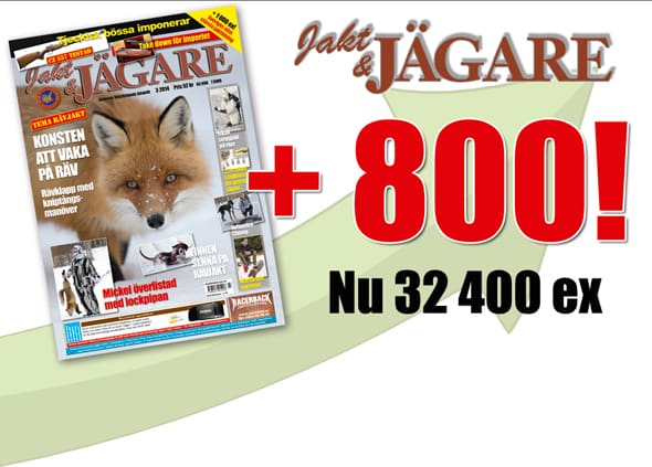 Jakt & Jägare, som ges ut av Jägarnas Riksförbund, ökar upplagan för tionde året på raken.