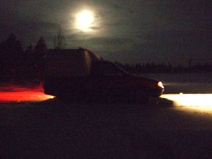 Spårning hela natten. Rävper Anderssons första bild från den historiska vargjakten, som inleds i Sverige i dag.