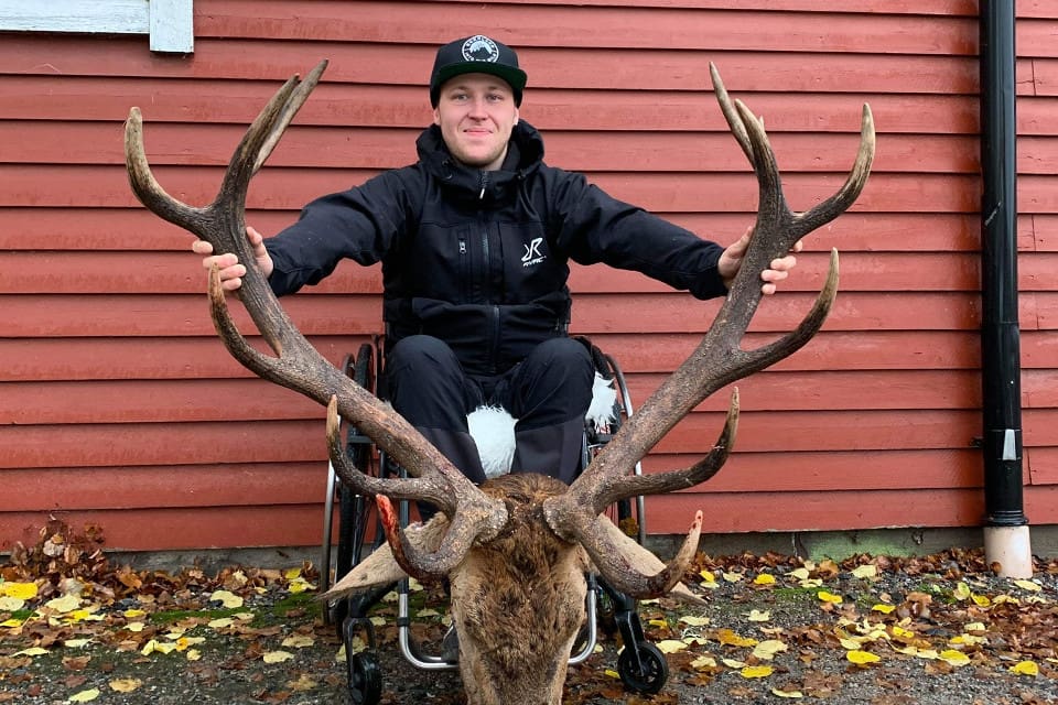 Robert Bergman efter en lyckad dag i skogen.